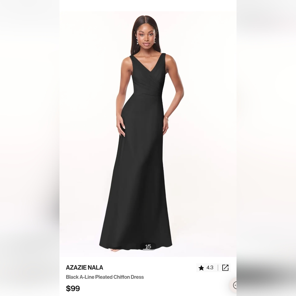 Black A-line Bridesmaid Dress
